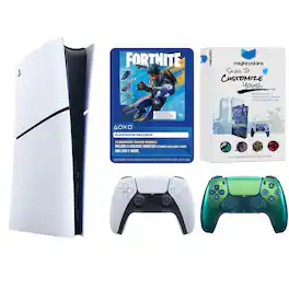 PlayStation 5 Digital Fortnite Flowering Chaos Bundle with Extra Controller and MightySkins Code - PlayStation 5