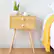 Alt View 13. Costway - Mid Century Modern 2 Drawers Nightstand In Sofa Side Table End Table Yellow - Natural.