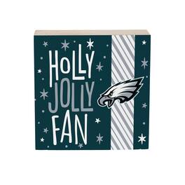 Evergreen Enterprises - Philadelphia Eagles 6" Holiday Wood Plock Shelf Sign - Multicolor