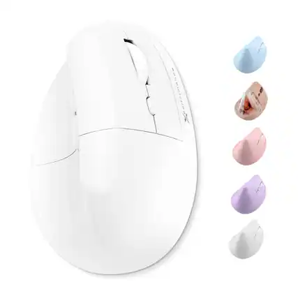 Front. X9 - X9 Performance Wireless Vertical Ergonomic Mouse - (BT + 2.4Ghz) - Click in Comfort - Up to 4000 DPI, 6 Button - White - White.