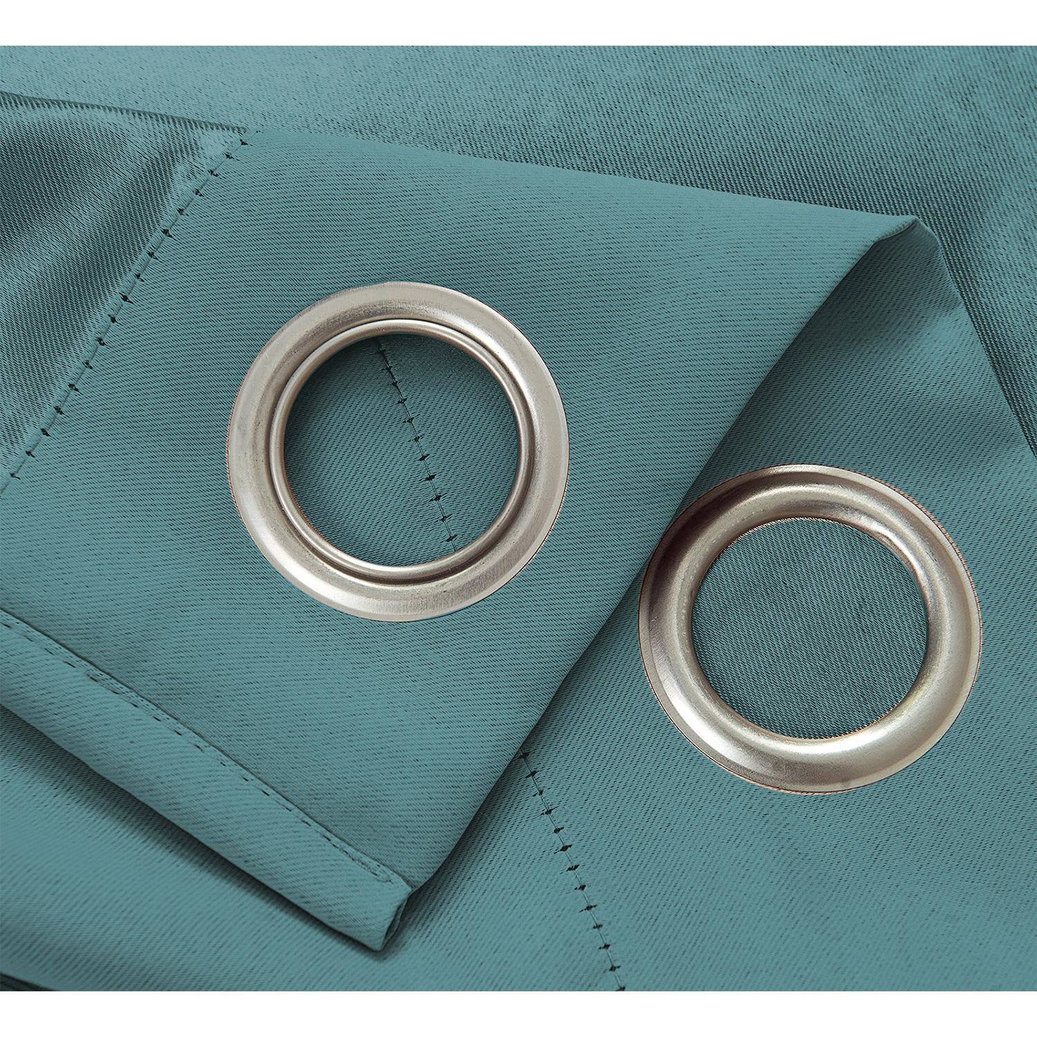 Left. RT Designers Collection - RT Designer Collection Anchorage Blackout Grommet Luxurious Modern Design Curtain Panel 54" x 95" Turquoise - Turquoise.