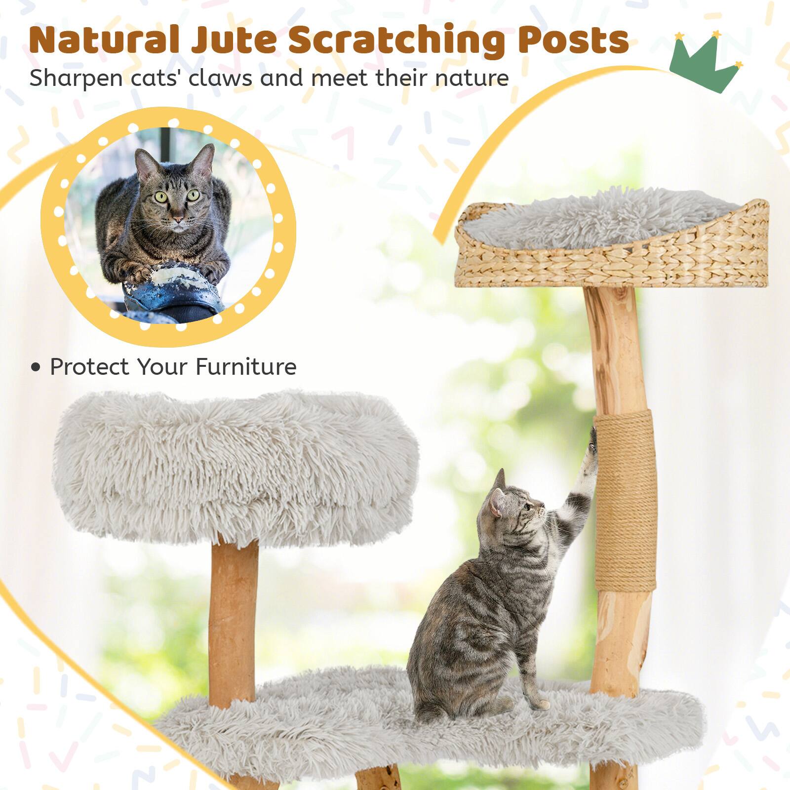 Natural Jute Scratching Posts  
Sharpen cats' claws and meet their nature  

- Protect Your Furniture