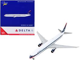 GeminiJets - Boeing 767-400ER Commercial Aircraft Delta Airlines - Interim Livery White with Blue Stripes 1/400 & Airplane - White , Blue