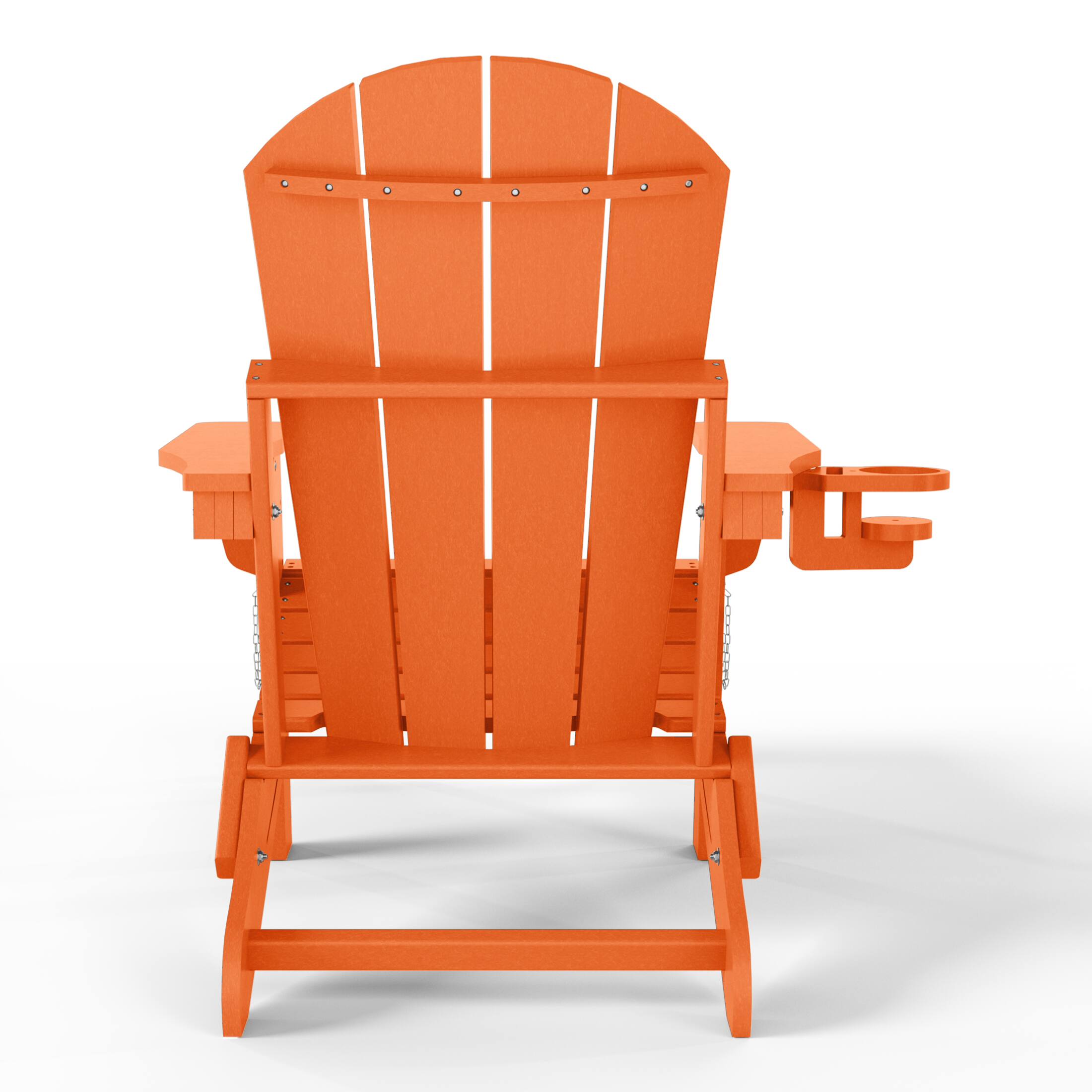 Back. WestinTrends - WestinTrends Malibu Folding Adjustable Adirondack Chair with Retractable Ottoman and Cup Holder - Orange.