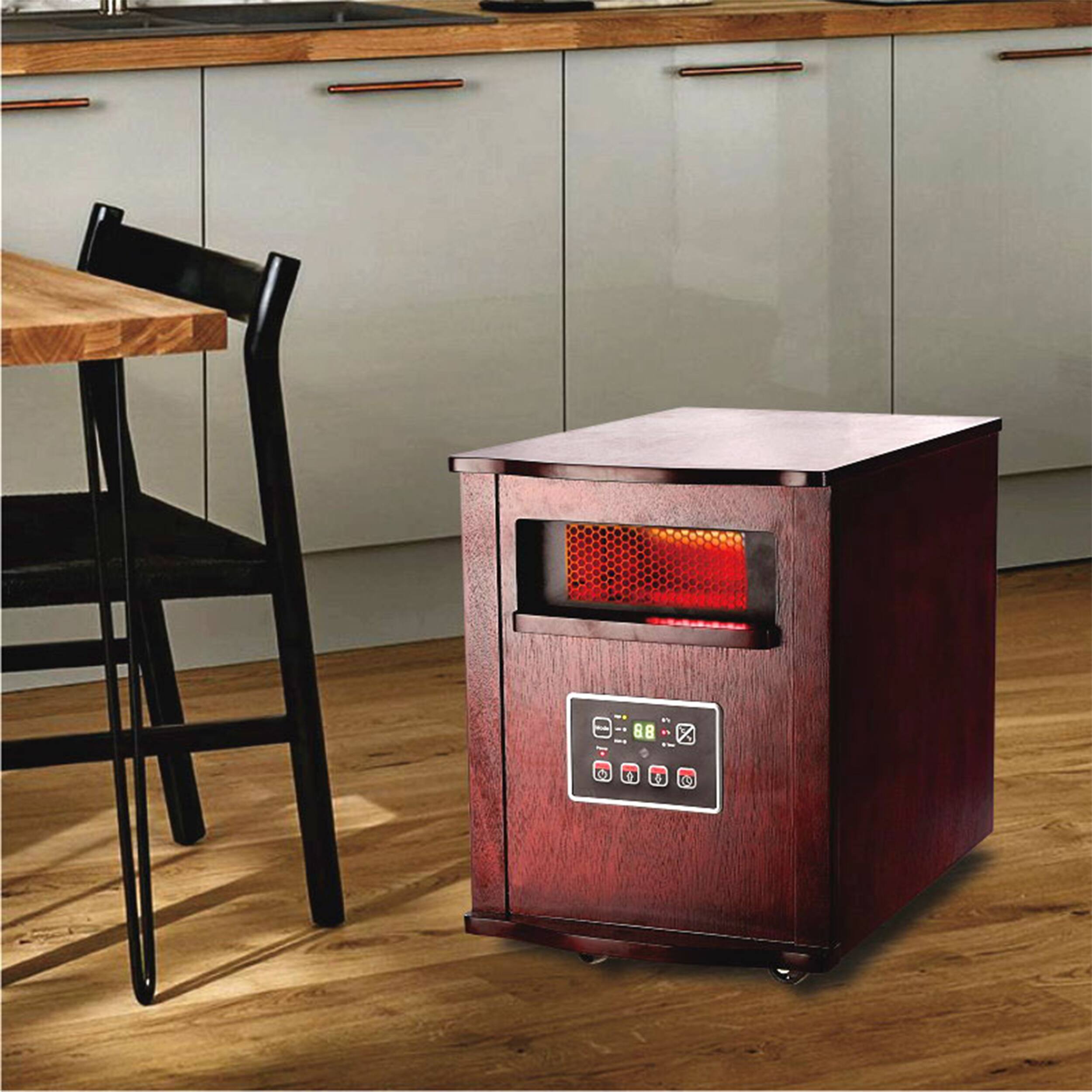 Alt View 5. Optimus - Optimus Infrared Quartz Heater With Remote - Brown.