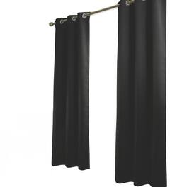 RT Designers Collection - RT Designer Collection Anchorage 2 Pack Blackout Grommet Luxurious Modern Design Curtain Panel Pair 36" x 84" - Black