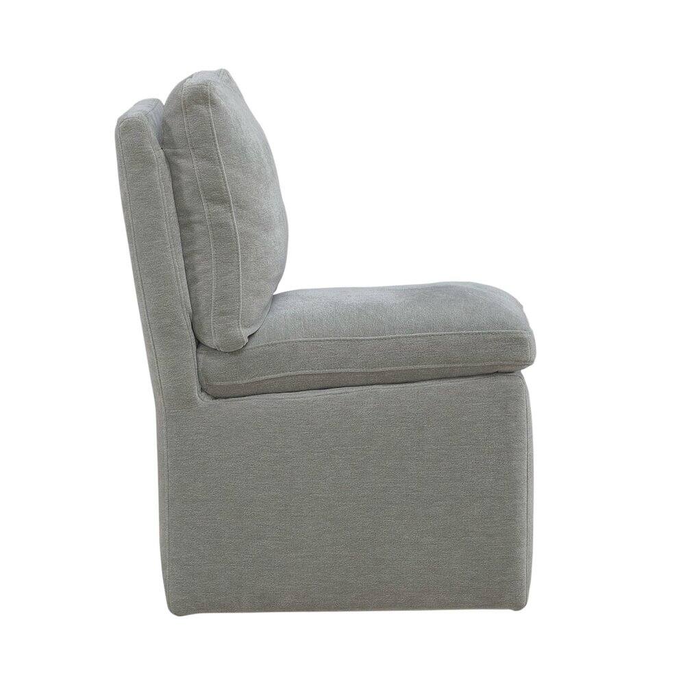 Alt View 2. Liberty Furniture Industries - Accent Dining Chair with Castors - Squared Back - Sapphire Upholstry - Grey.