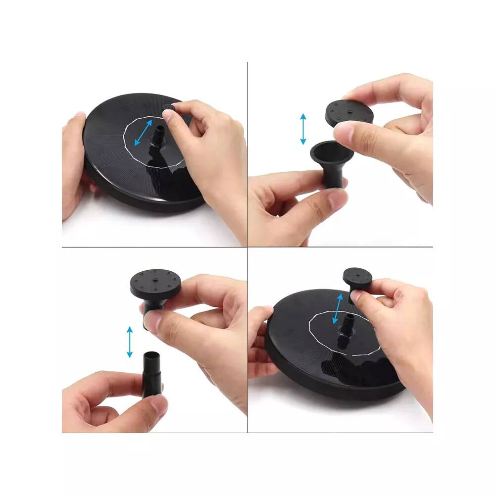 Left. MOVSSOU - Solar Fountain Pump for Bird Bath Garden Outdoor - Black.