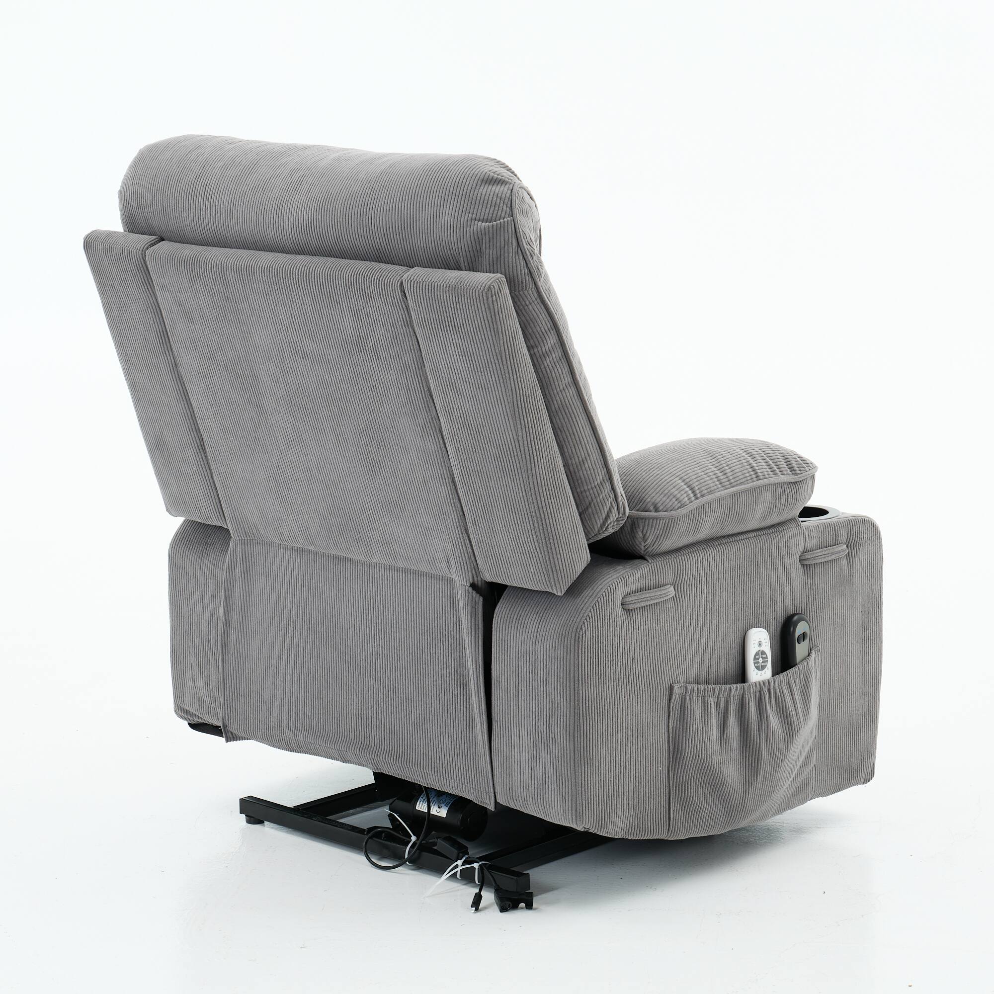 Alt View 5. GOODSILO - Remote-Controlled Power Lift Recliner Chair with Heating and Massage for Elderly and Seniors - Gray.