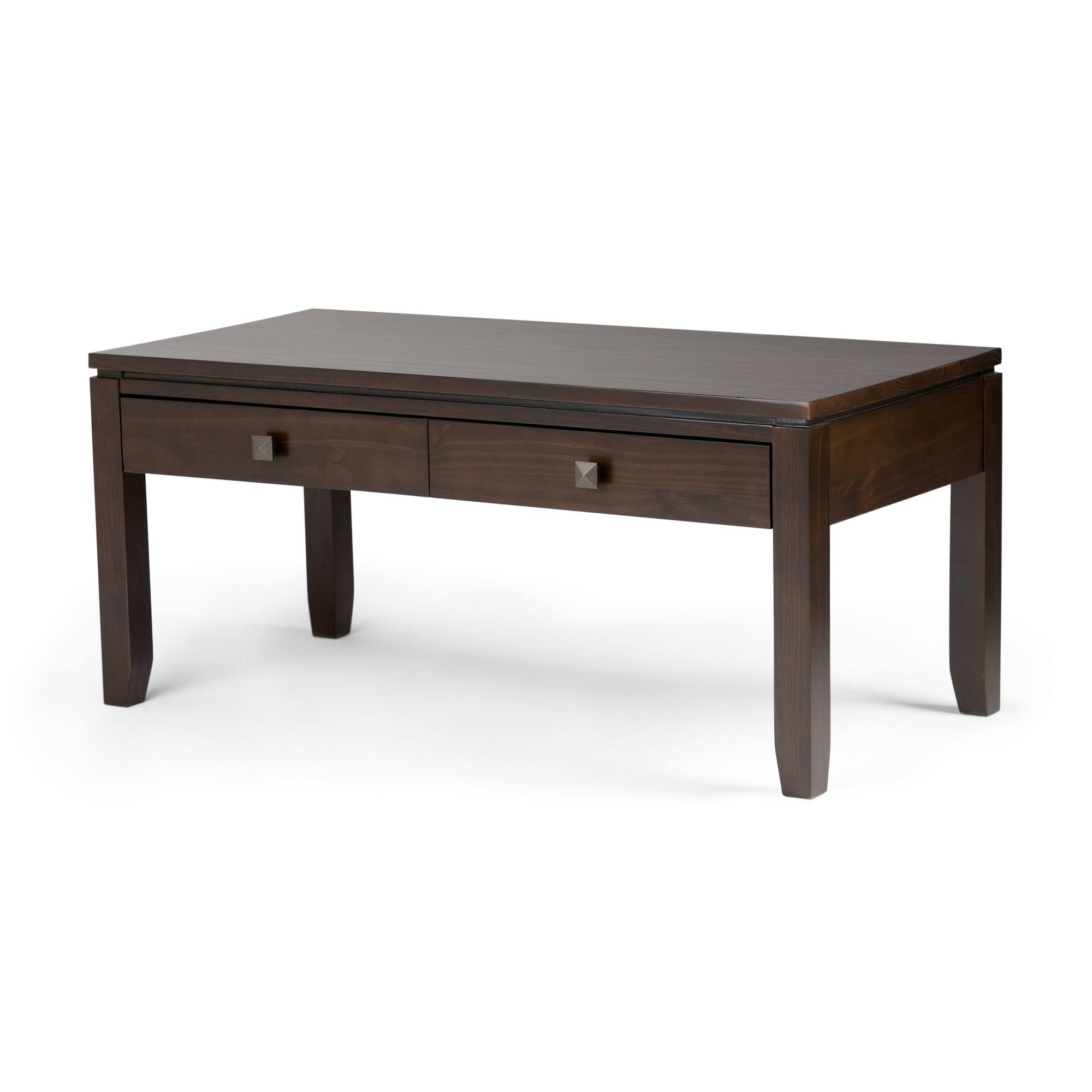 Angle. Simpli Home - Cosmopolitan Coffee Table - Mahogany Brown.