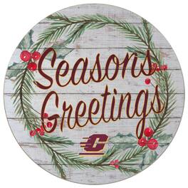 Jardine - Central Michigan Chippewas 20'' x 20'' Season's Greetings Circle - White