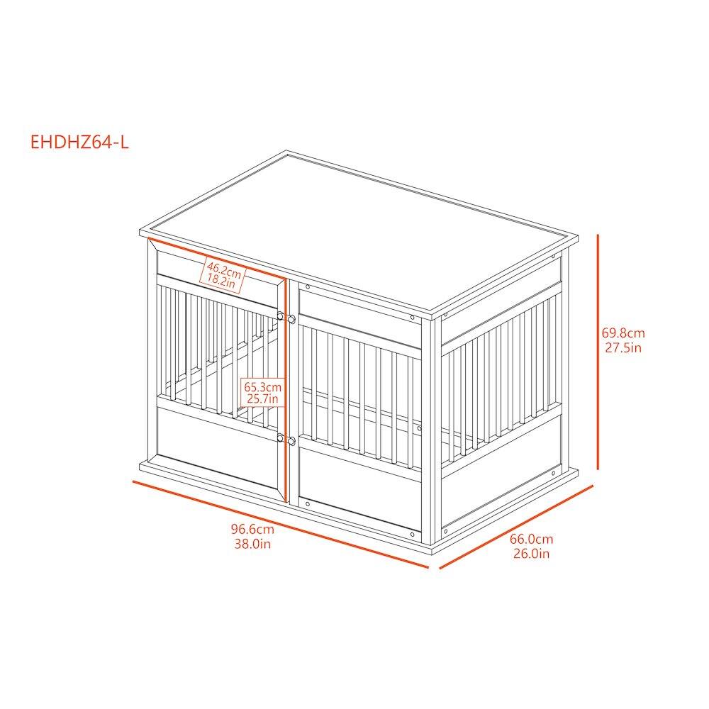 EHDHZ64-L  
46.2cm 18.2in  
69.8cm 27.5in  
65.3cm 25.7in  
96.6cm 38.0in  
66.0cm 26.0in