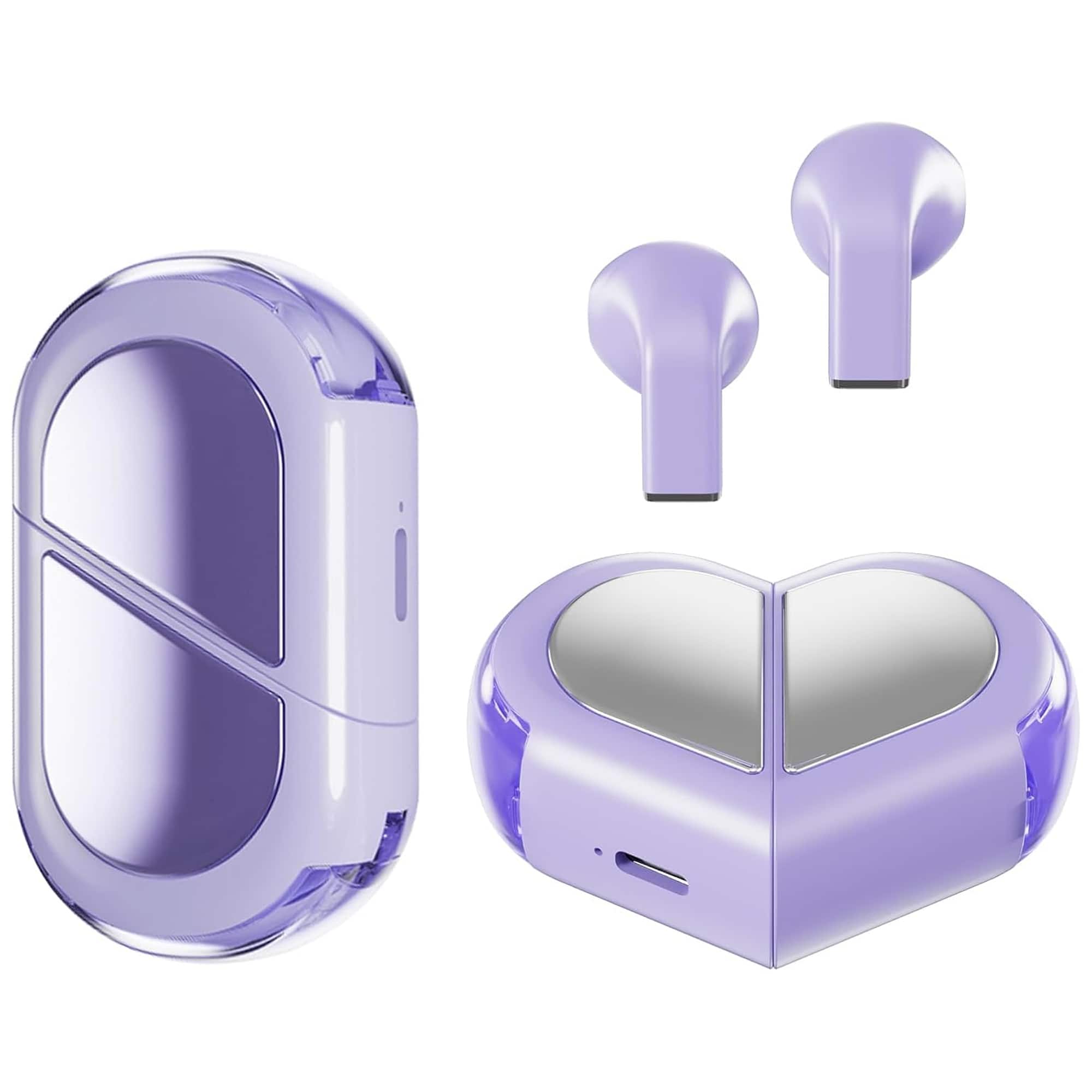 YONWAY - Heart Wireless Earbud for Small Ears Canals Women, Mini Invisible Earbuds Wireless Bluetooth for iPhone Android