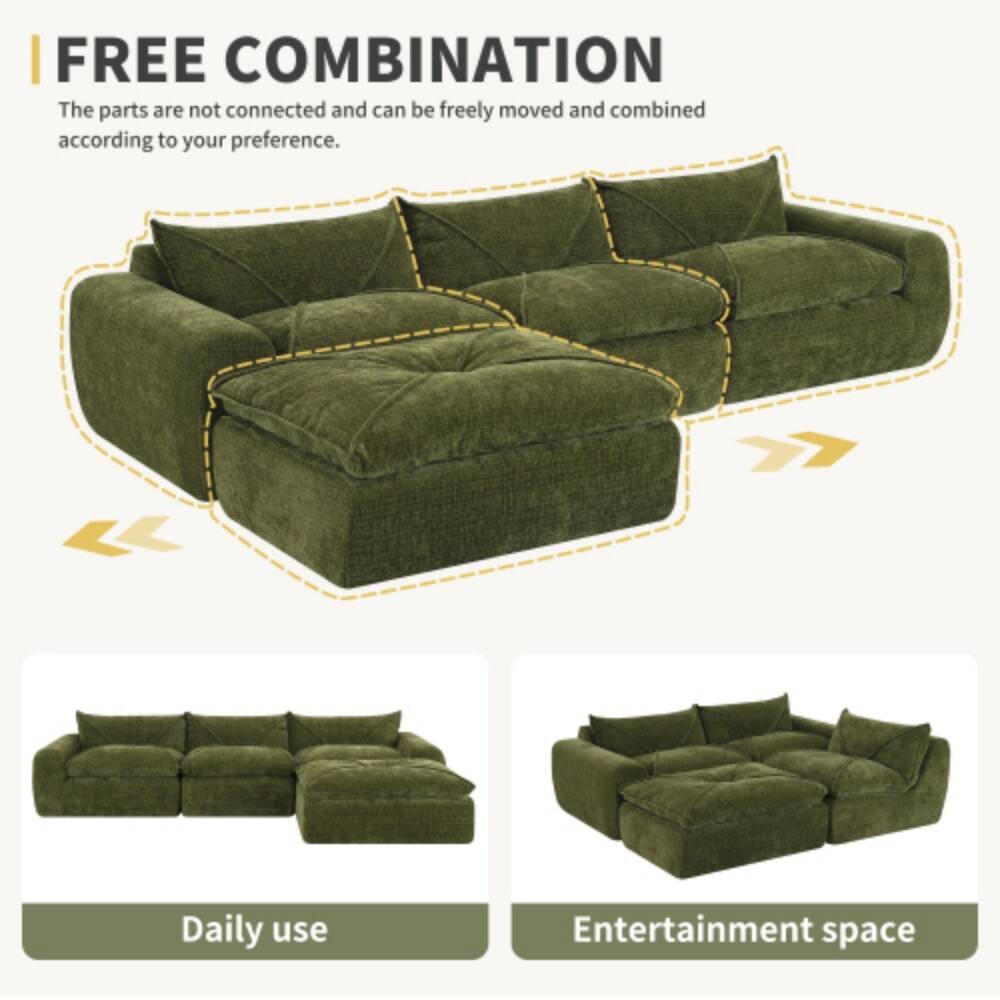 FREE COMBINATION  
The parts are not connected and can be freely moved and combined according to your preference.  

Daily use  
Entertainment space