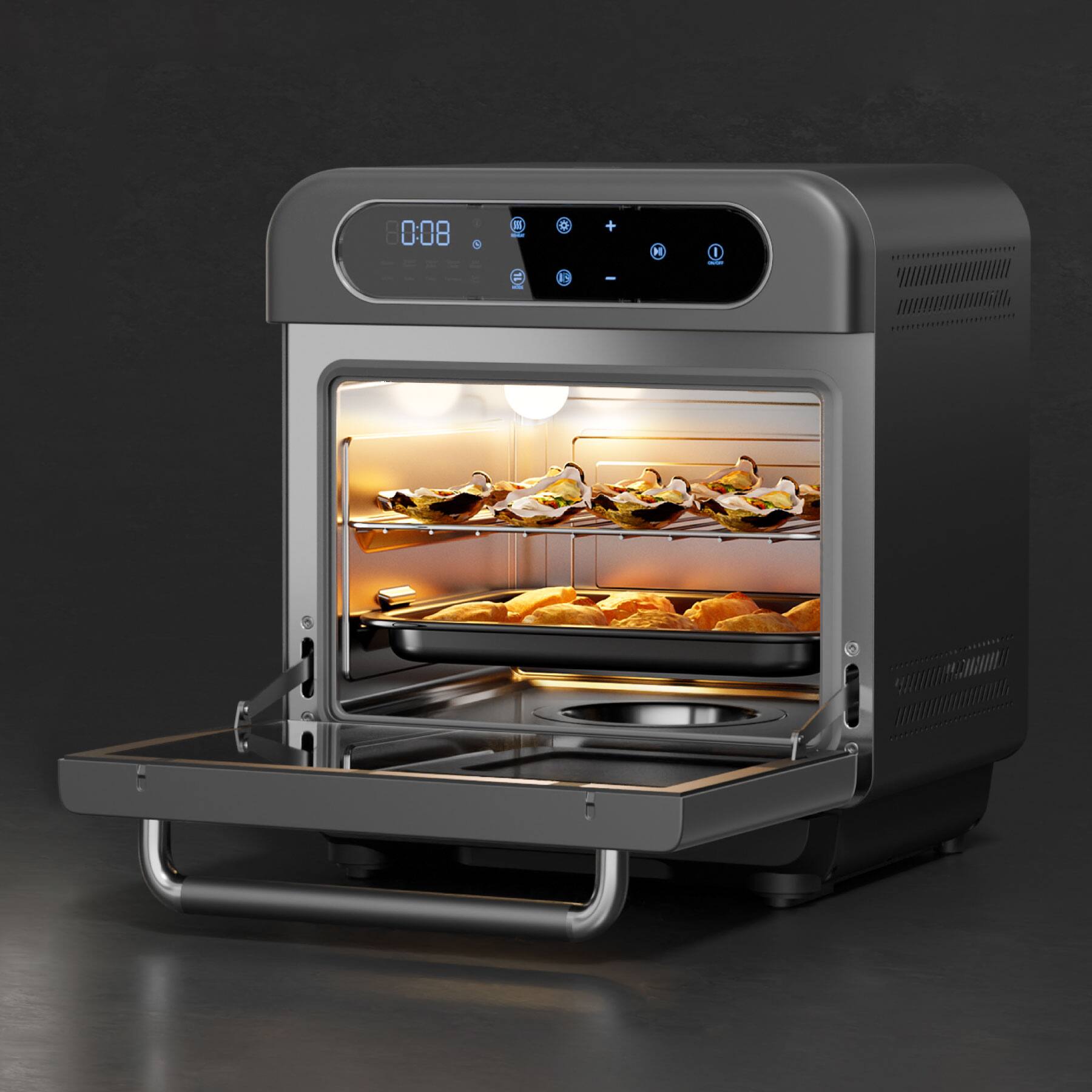 Alt View 1. Ciarra - Nosh 8-in-1 Steam Oven - Ashy Cloud.