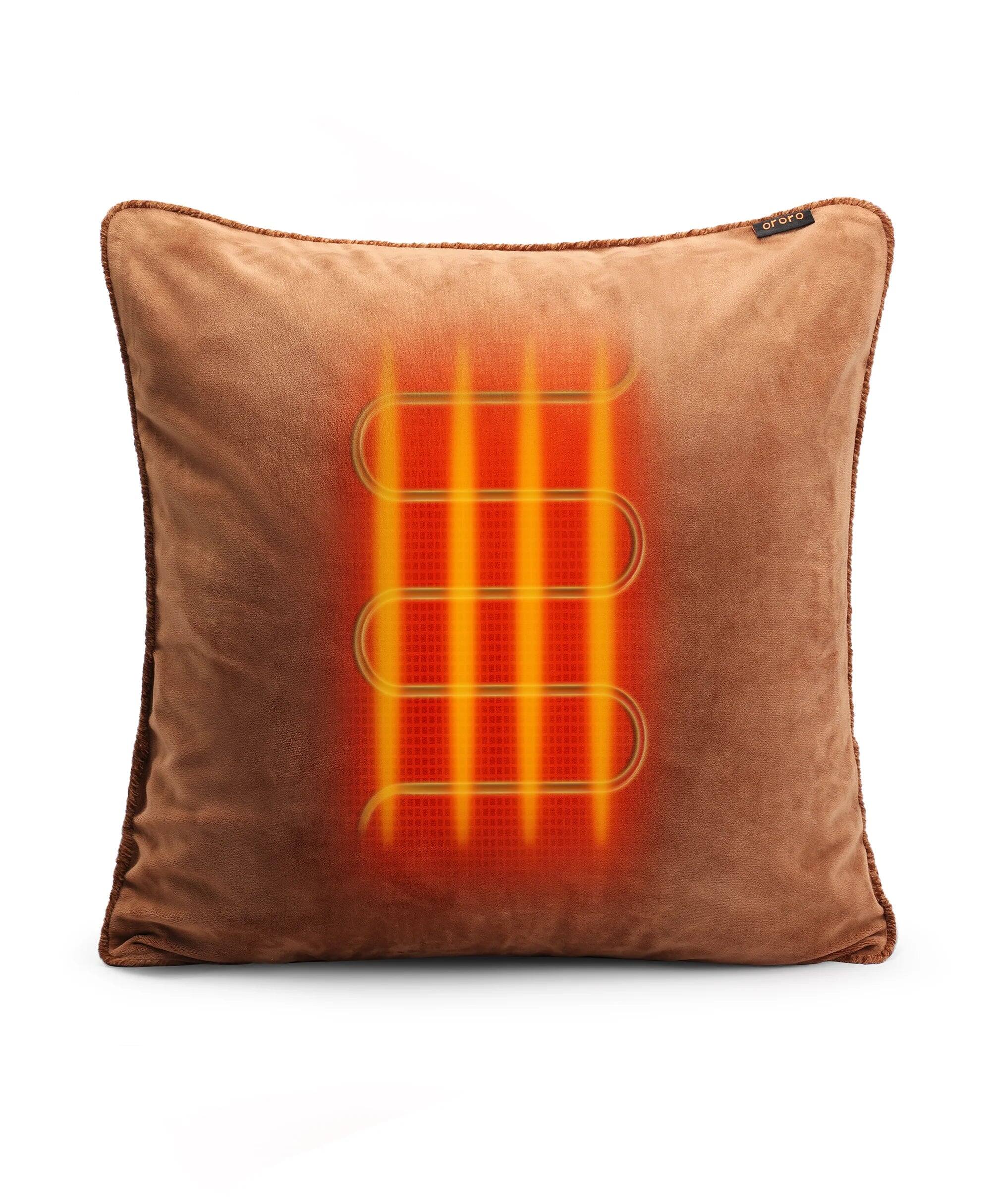 Front. ororo - Heated Pillowcase 18" - Black.
