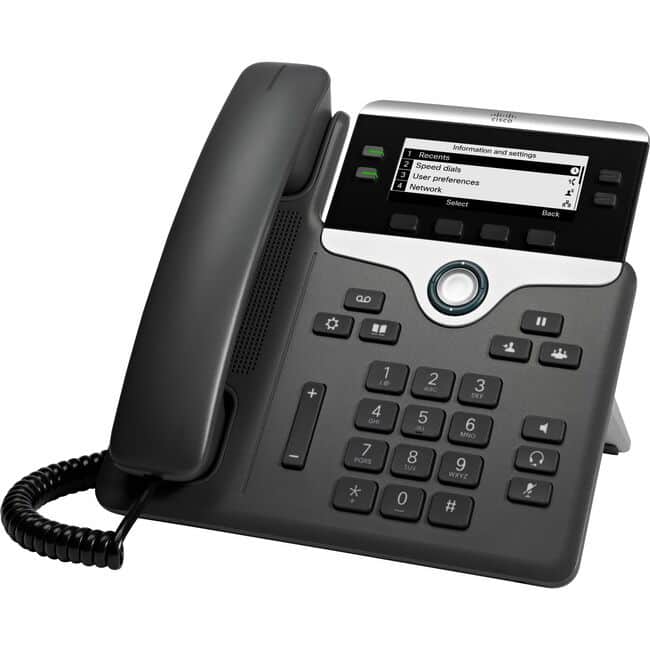 Cisco Consumer Products - Cisco 7841 IP Phone - Corded - Corded - Tabletop, Wall Mountable - TAA Compliant - 4 x Total Line - VoIP - 3.5" - Black