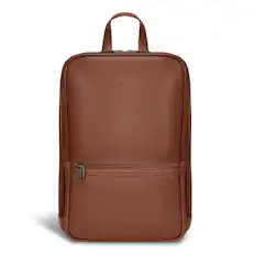 Front. Champs - Onyx Collection - Leather Classic Laptop Backpack - Brown.