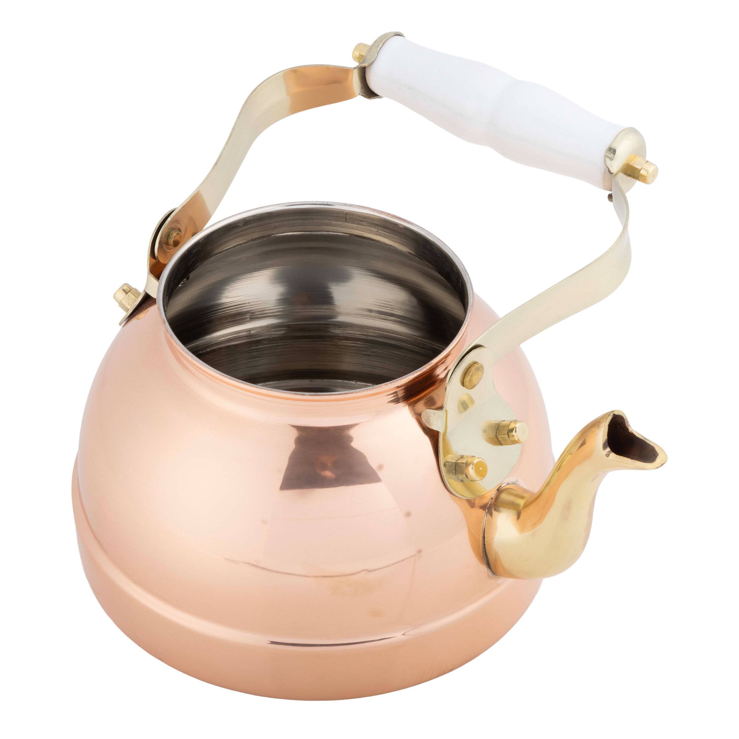 Angle. Classic Cuisine - 7.25C/1.8Q Copper Tea Kettle - Vintage.