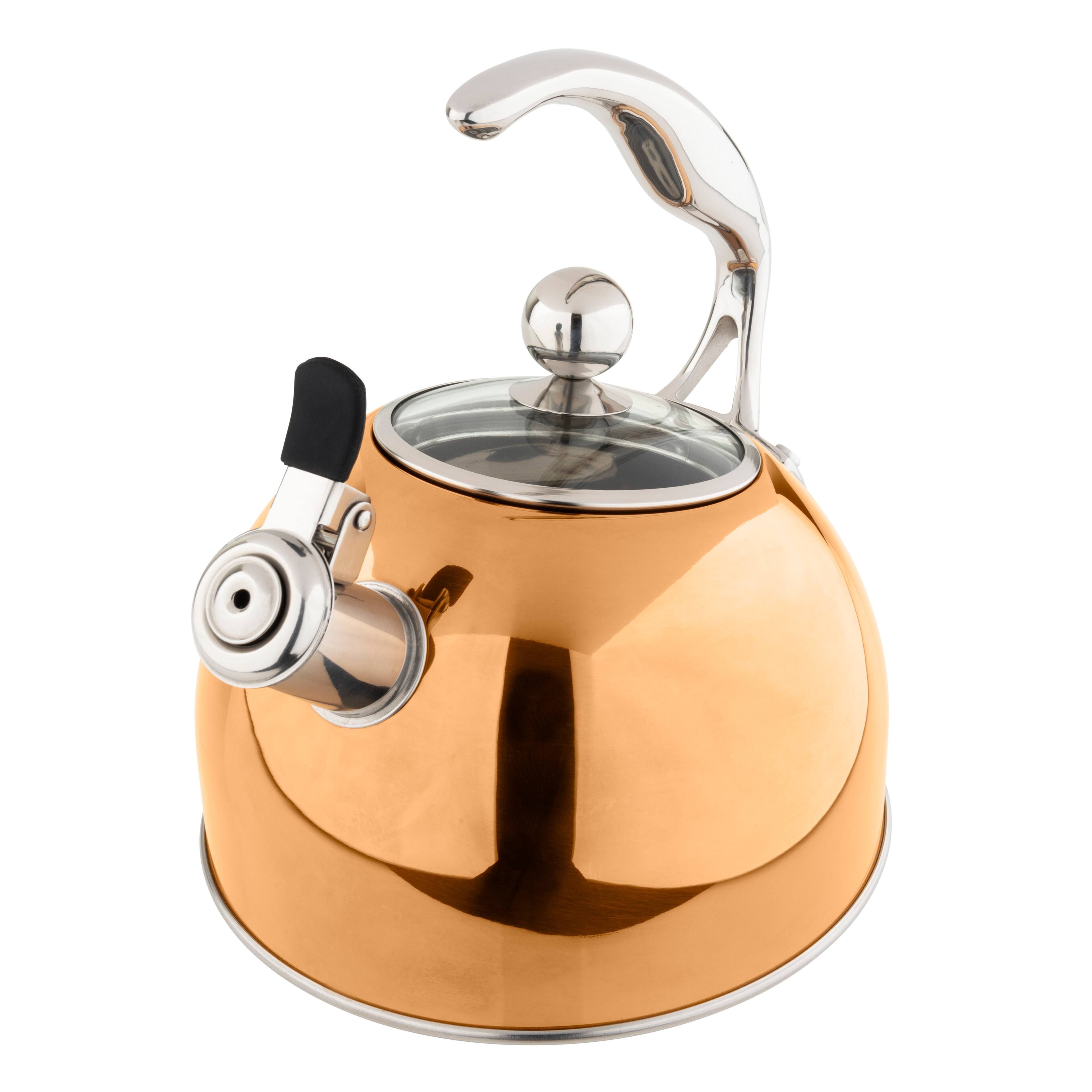 Alt View 12. Viking - Viking 2.6 Quart Whistling Tea Kettle with 3-Ply Base - Rose Gold.