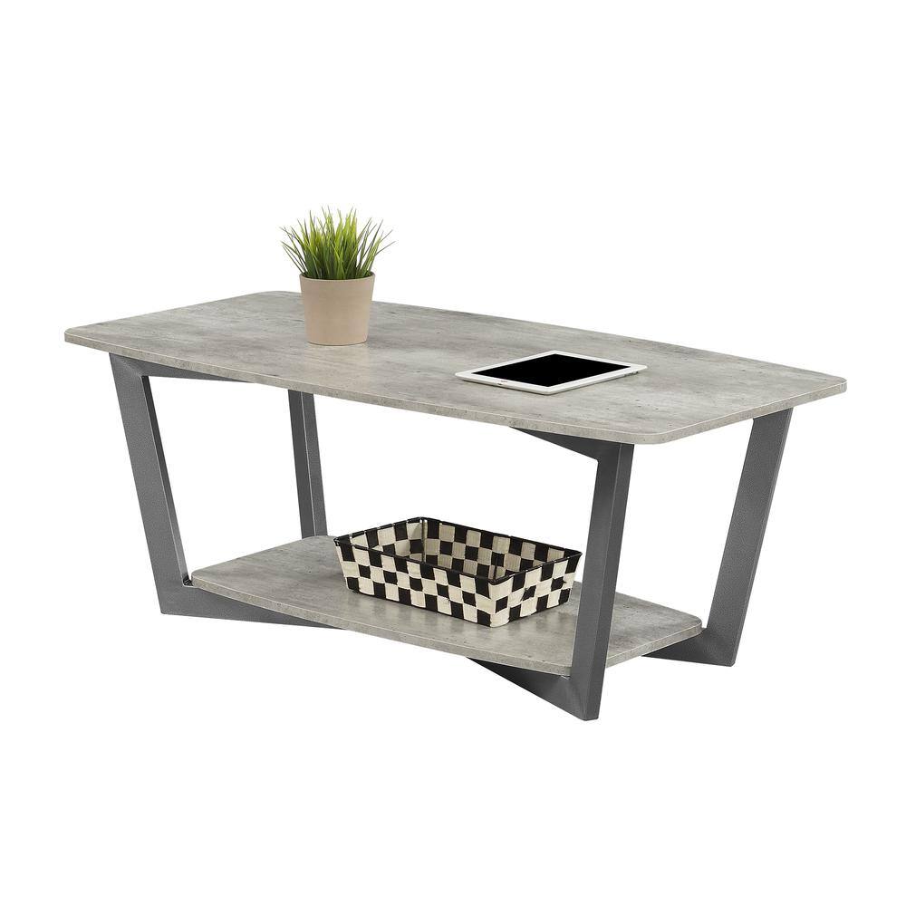 Angle. Convenience Concepts - Graystone Coffee Table - Faux Birch/Slate Gray Frame.