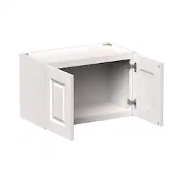 Boyel Living - 24-in W x 15-in H x 12-in D Shaker RTA Kitchen Wall Cabinet with Soft-Close Doors - Glacier White