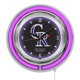 Holland Bar Stool Co. - Colorado Rockies Double-Walled Neon Clock - Multicolor