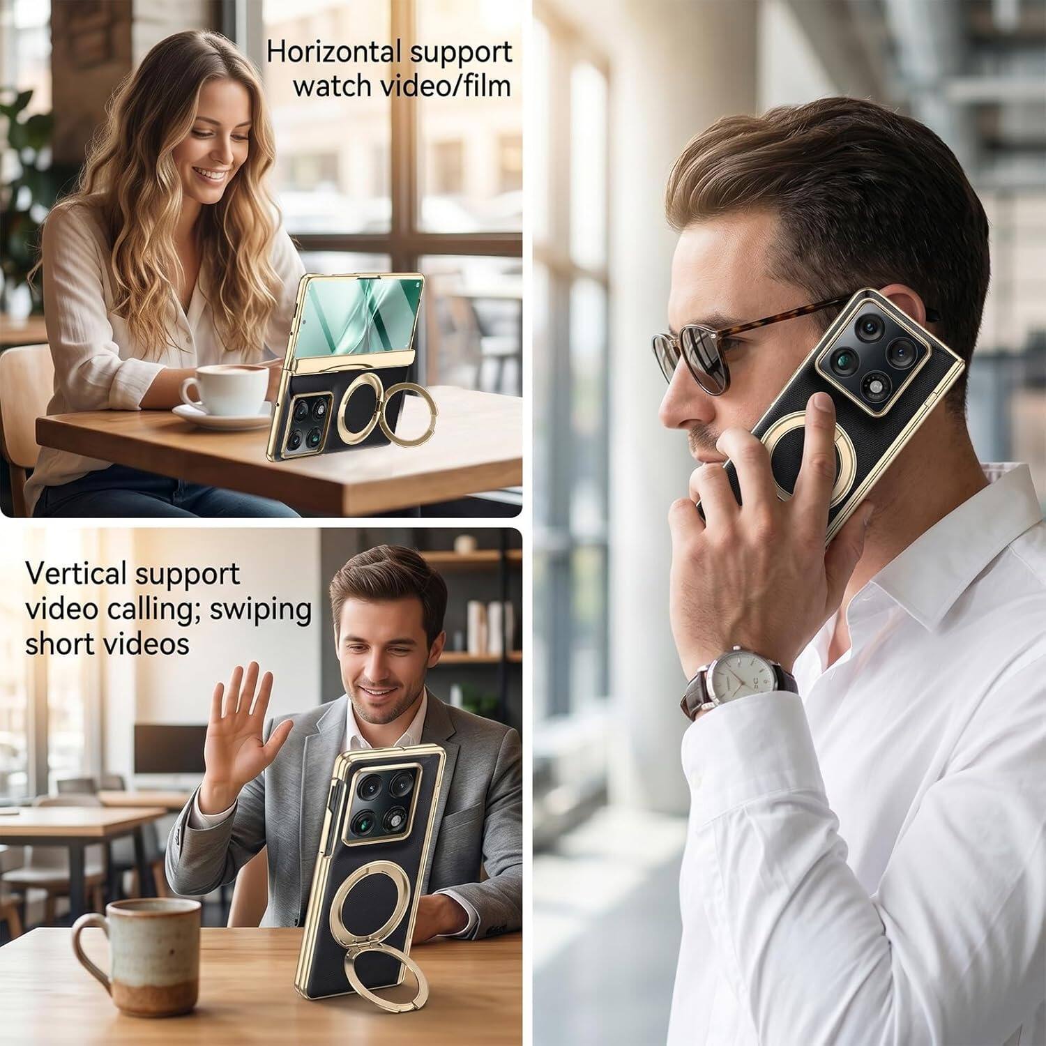Horizontal support watch video/film  
Vertical support video calling; swiping short videos