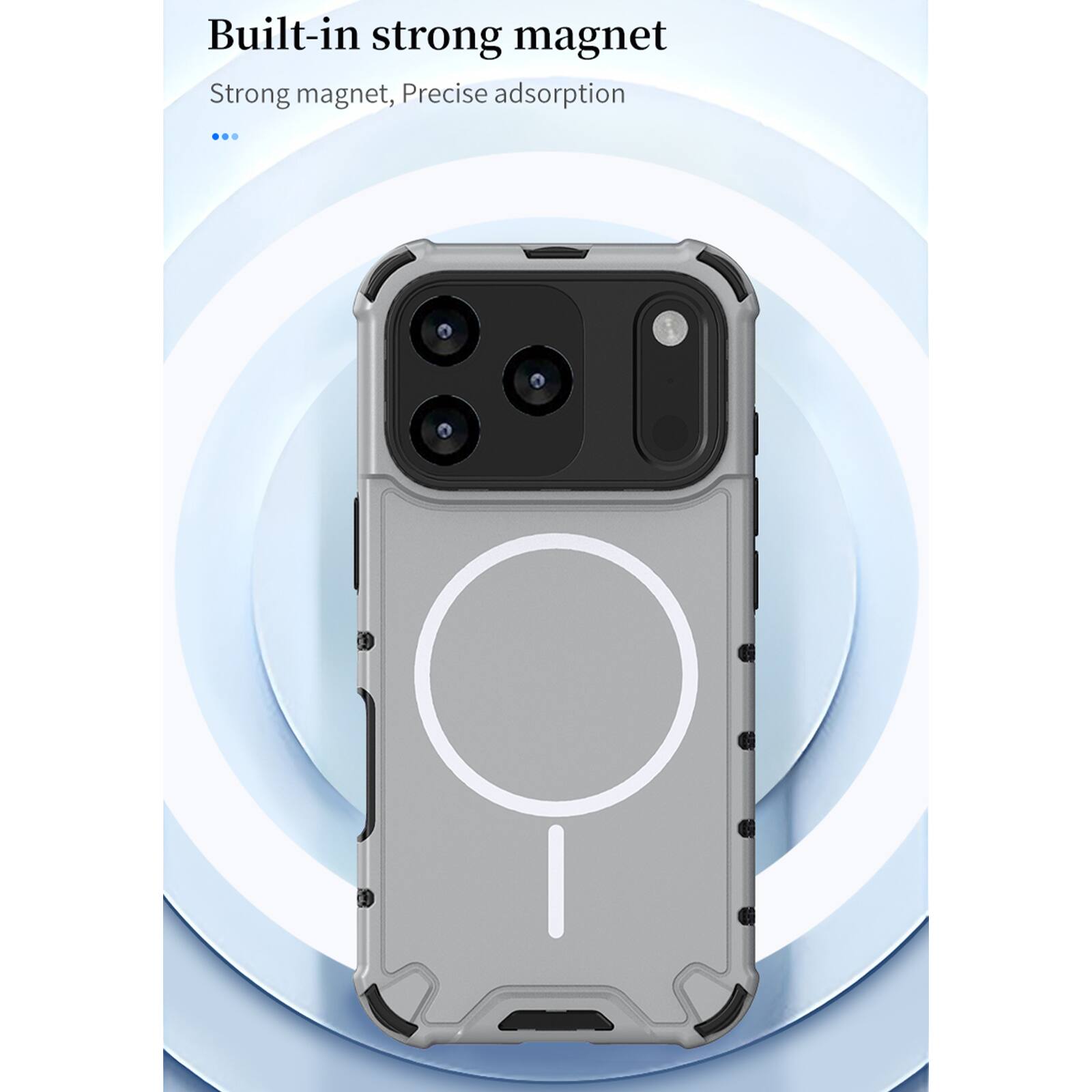 Built-in strong magnet  
Strong magnet, Precise adsorption