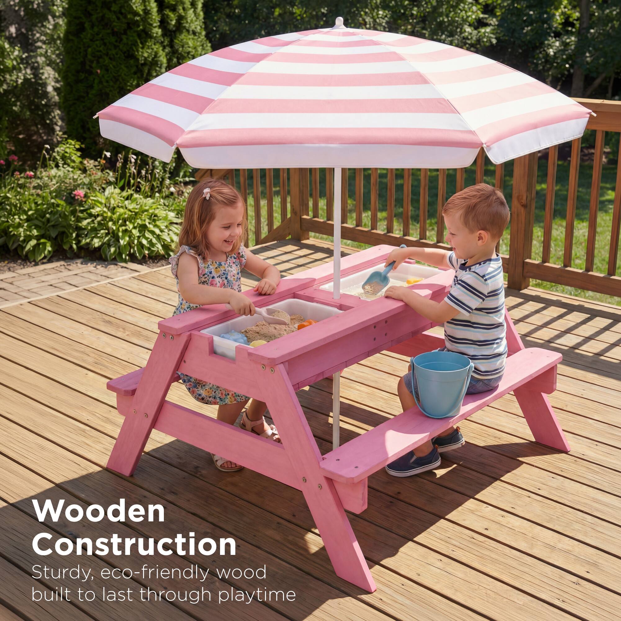 Wooden Construction  
Sturdy, eco-friendly wood built to last through playtime