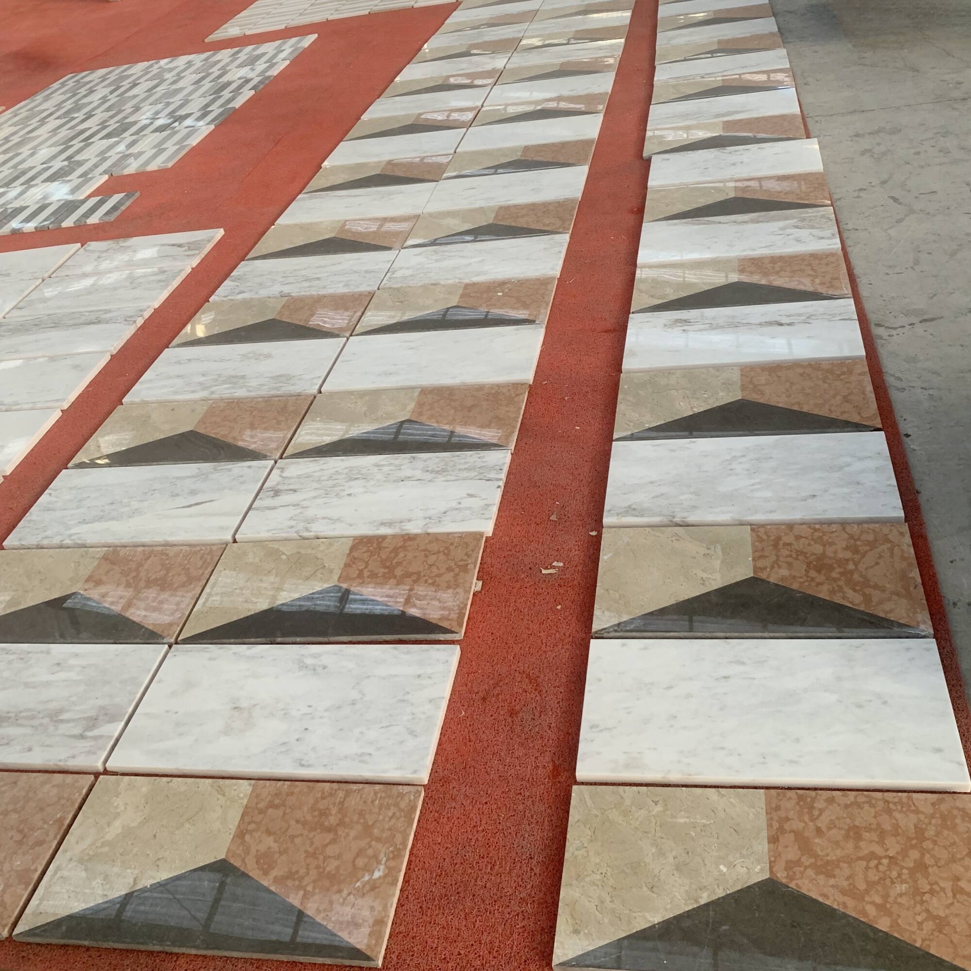 Alt View 5. GOODSILO - Premium Waterjet Polished Marble Tiles for Floor and Wall Decor in Classic White Gold Red Grey - White+Multi.