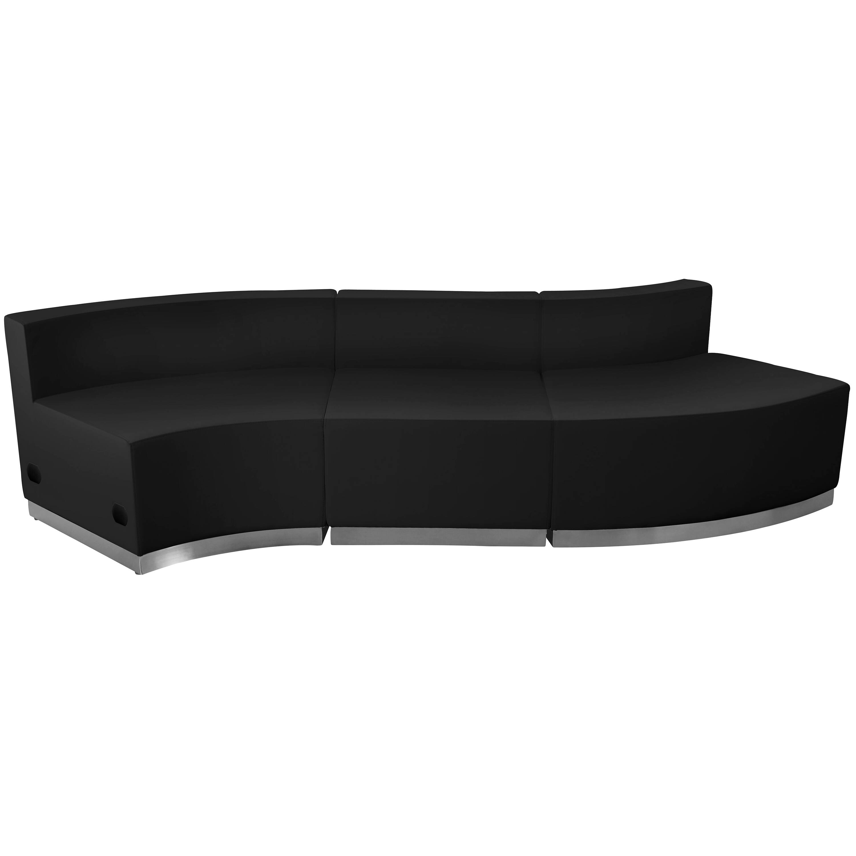 Alt View 5. Emma + Oliver - Faux Leather Modular Reception Seating Configuration, 3 Pieces - Black.