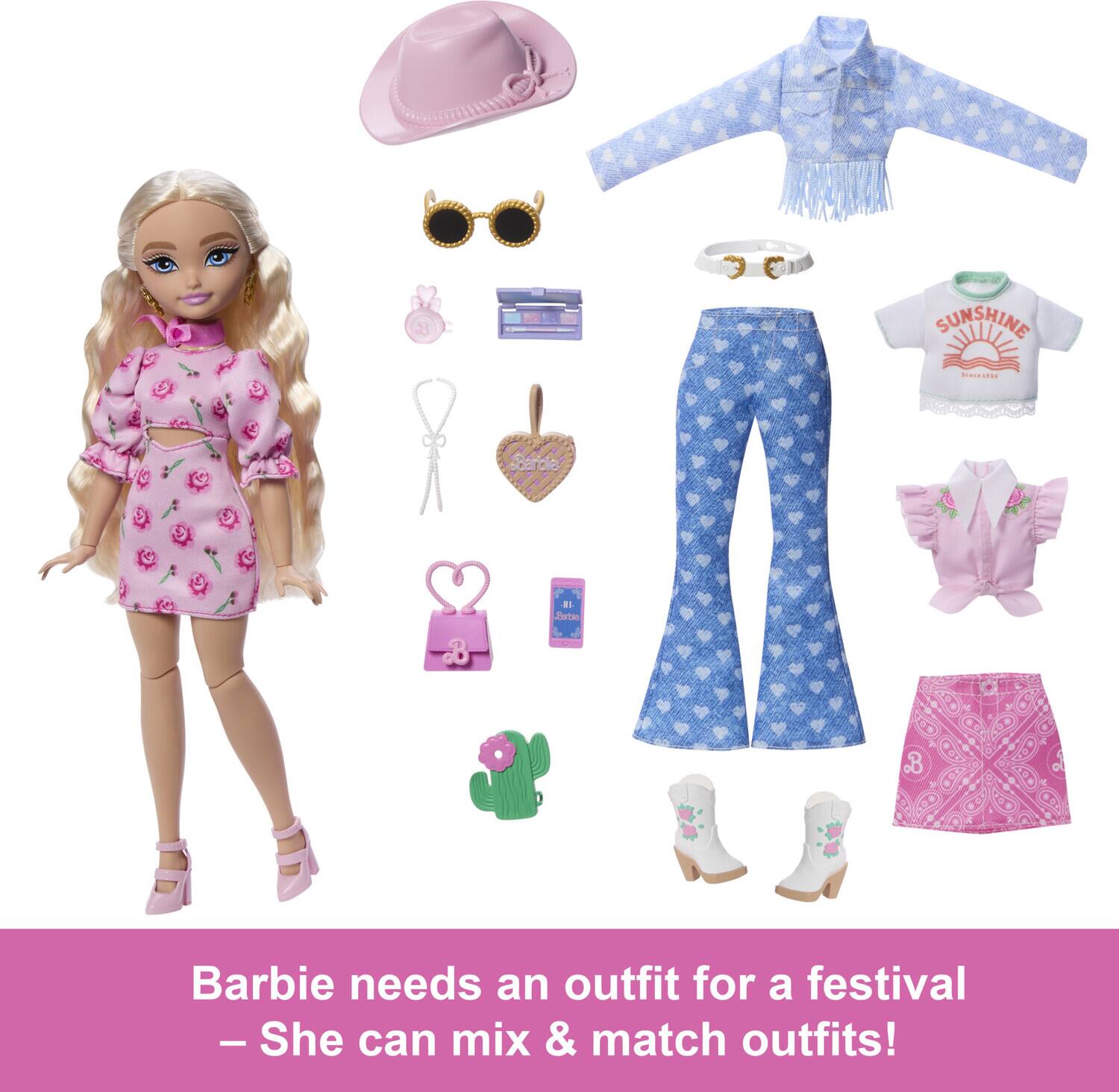 Barbie needs an outfit for a festival  
– She can mix & match outfits!