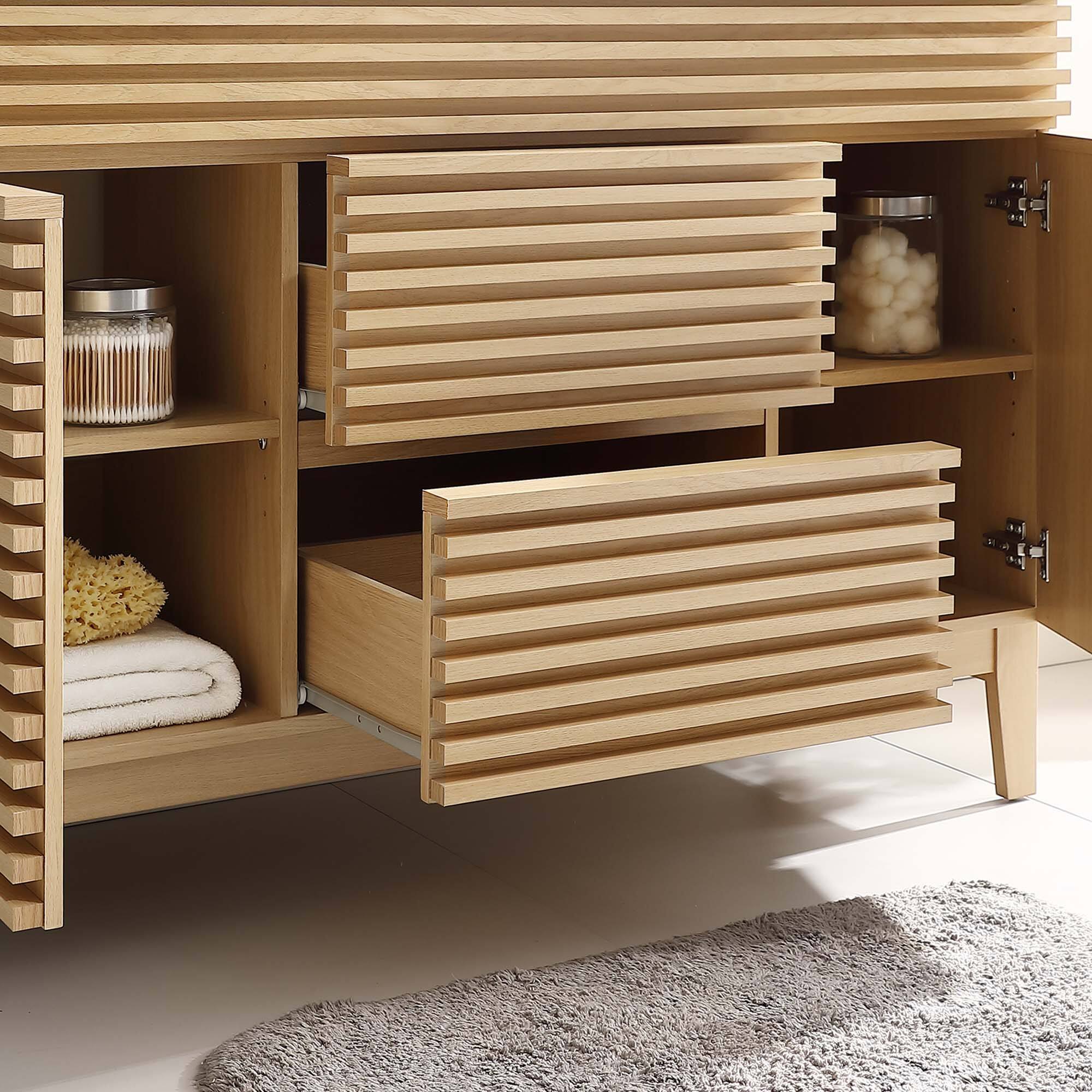 Back. Modway - Render 48" Bathroom Cabinet Basin Not Included by Modway - Oak.