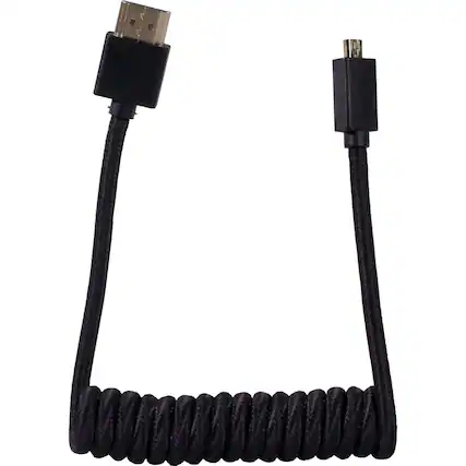 Front. Blackhawk Cables - Blackhawk Cables 12-24" Micro-HDMI to Full HDMI Nylon Braided Coiled Cable for On-Camera Monitors, Red.