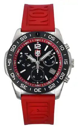 Luminox - Pacific Diver Chronograph Rubber Strap Dial Quartz XS.3155 200M Men's Watch - Black