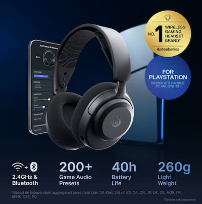 SteelSeries Arctis Nova 3P Wireless Over the Ear Gaming Headset SteelSeries Arctis Nova 3P Wireless Over the Ear Gaming Headset
