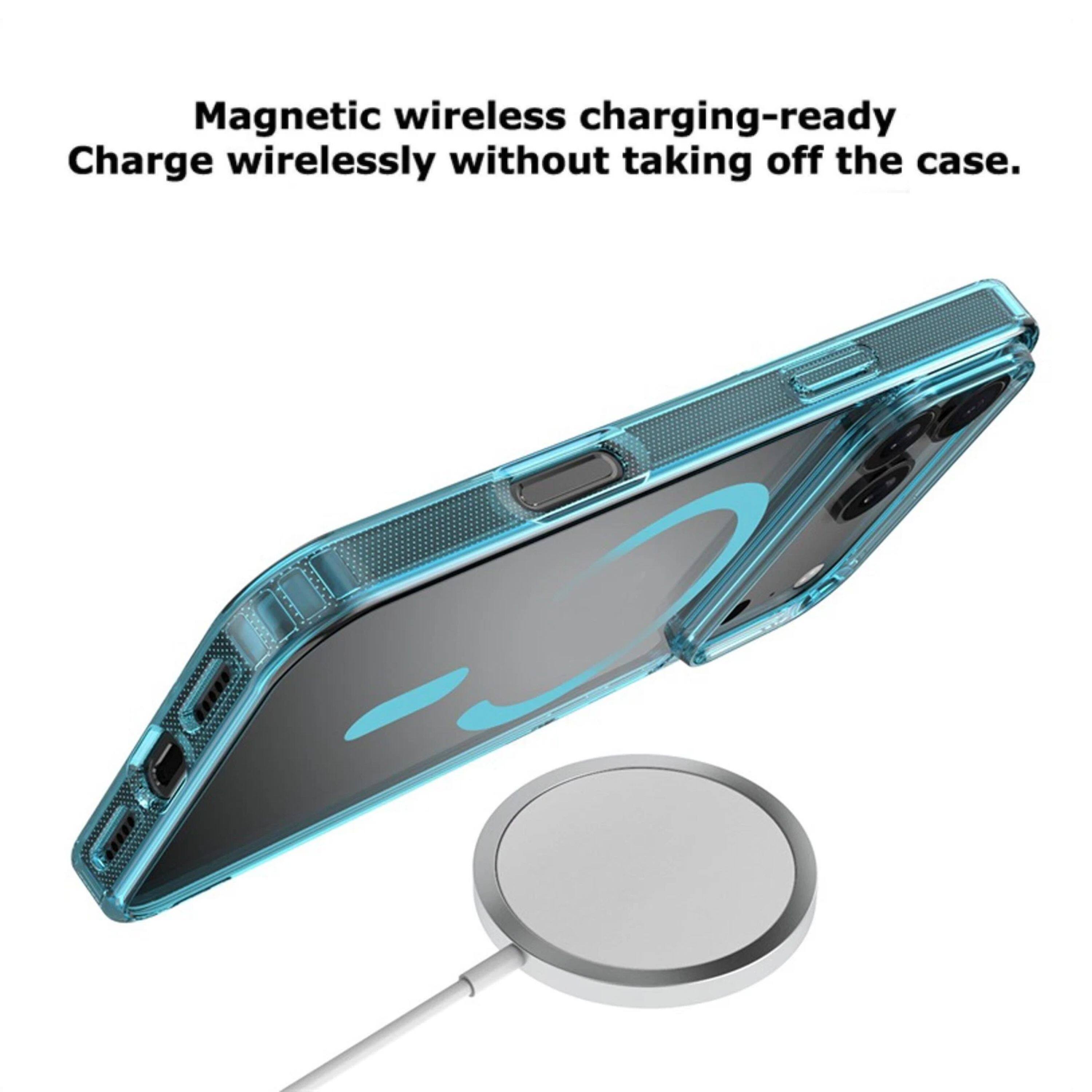 Magnetic wireless charging-ready  
Charge wirelessly without taking off the case.