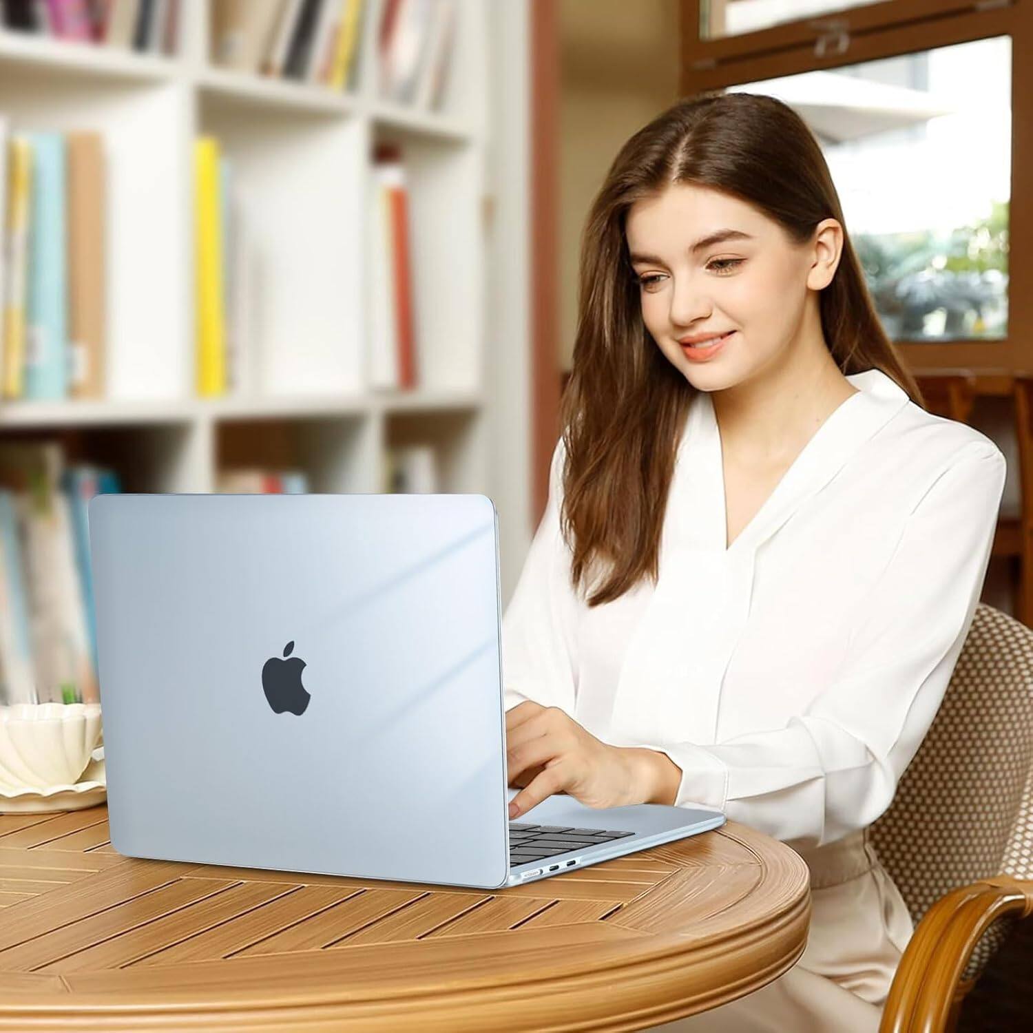 Alt View 2. mosiso - Laptop Case for MacBook Air 13 inch Case M5 A3449 M4 A3240 M3 A3113 M2 A2681 2022-2026 - Crystal Sky Blue.