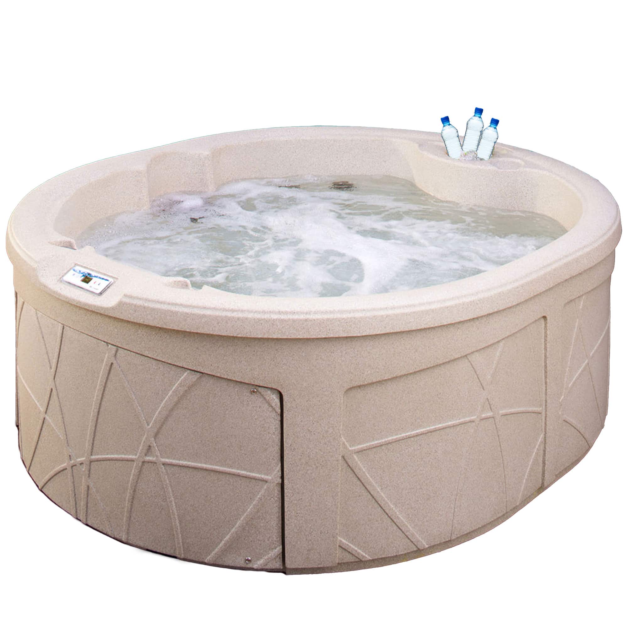 Lifesmart - Key Largo Hot Tub Spa with 110 Volt Plug and Play and LED Light - Sand