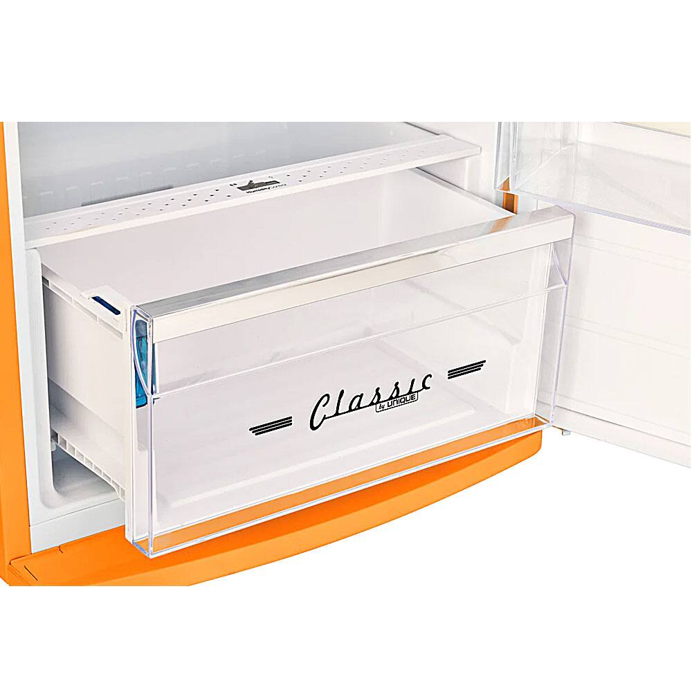 Alt View 2. Unique Appliances - Unique Appliances 11 CuFt Classic Retro Top Freezer Refrigerator in Creamsicle Orange - Creamsicle Orange.