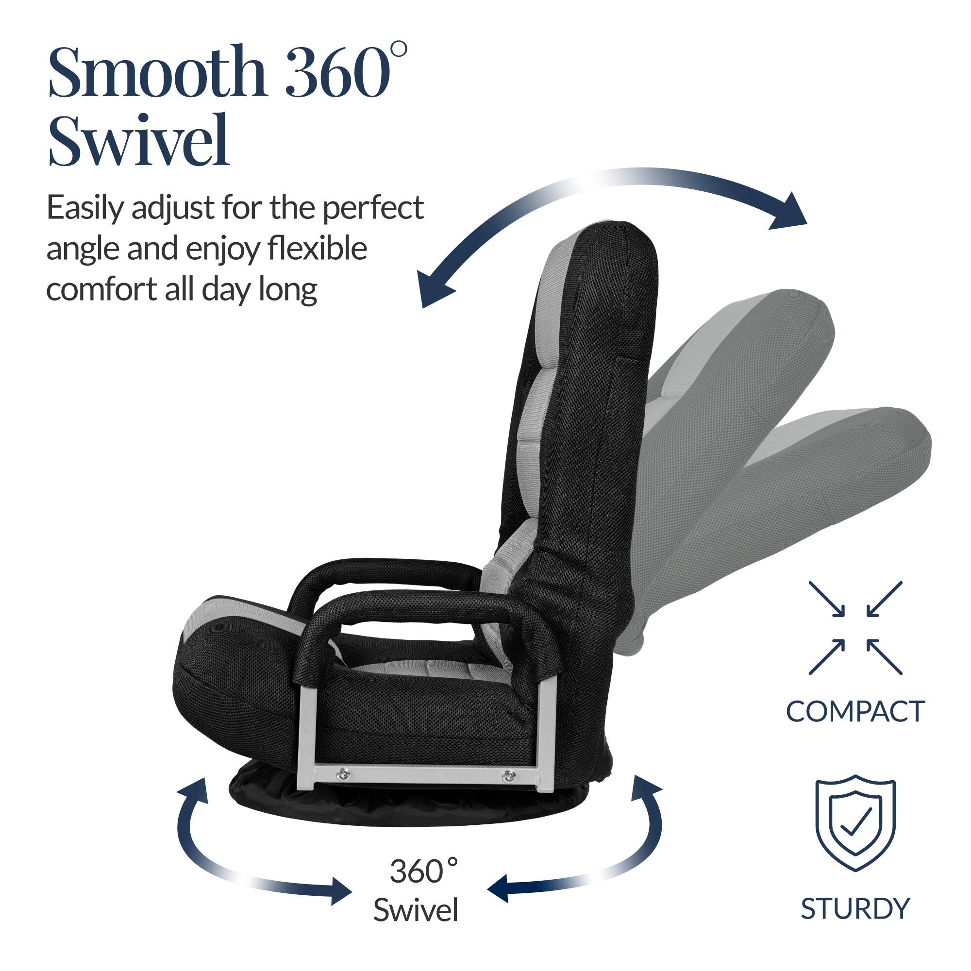 Smooth 360° Swivel  
Easily adjust for the perfect angle and enjoy flexible comfort all day long  

COMPACT  
STURDY  

360° Swivel