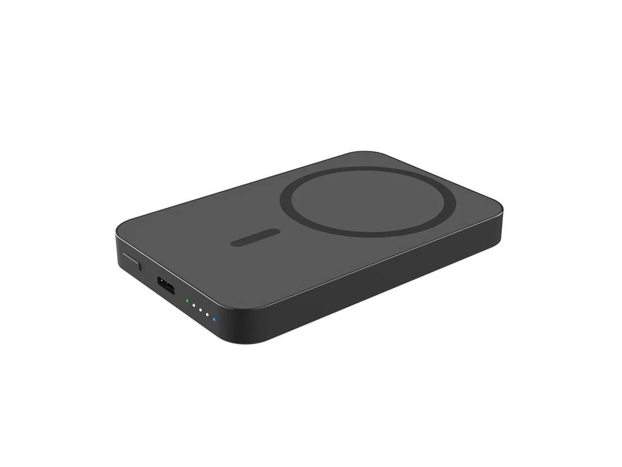 Alt View 1. CODi - CODi 5000mAh Magnetic Wireless Power Bank, 15W Qi/20W USB-C Fast Charge, Slim Portable Battery with LED.