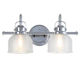 Jonathan Y - Virginia 17.25" 2-Light Metal/Glass LED Vanity Light - Chrome