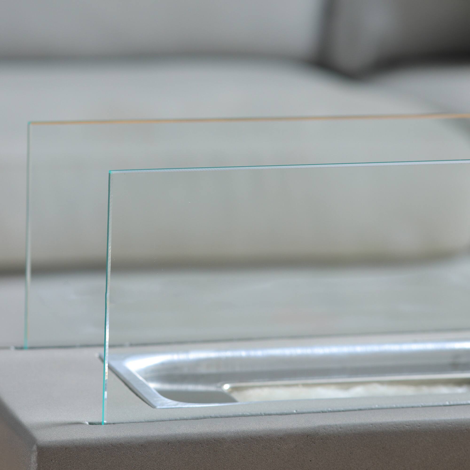 Alt View 1. APRILSOUL - Tabletop Fireplace 13 Inch Concrete Alcohol Fireplace with Stainless Steel Lid for Indoor and Outdoor Light Grey.