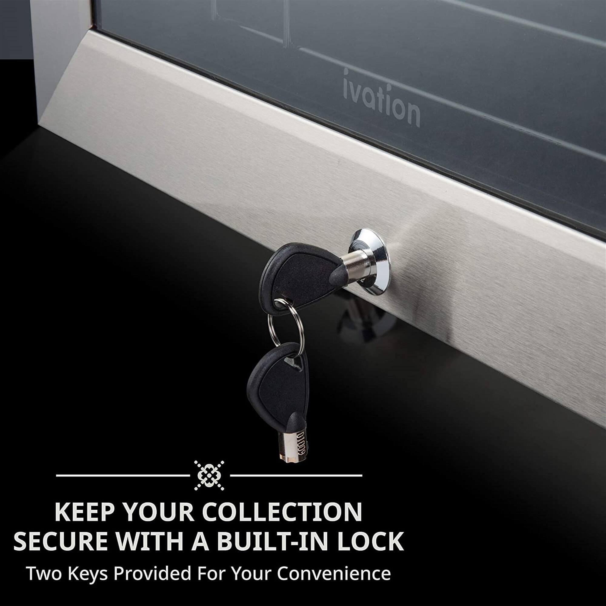 **Keep Your Collection Secure with a Built-in Lock**

Two Keys Provided for Your Convenience