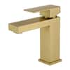 Front. Boyel Living - Single Handle Single Hole Short Bathroom Faucet Brushed Gold with Supply Lines Modern Durable Easy Install - Brushed Gold - Short.