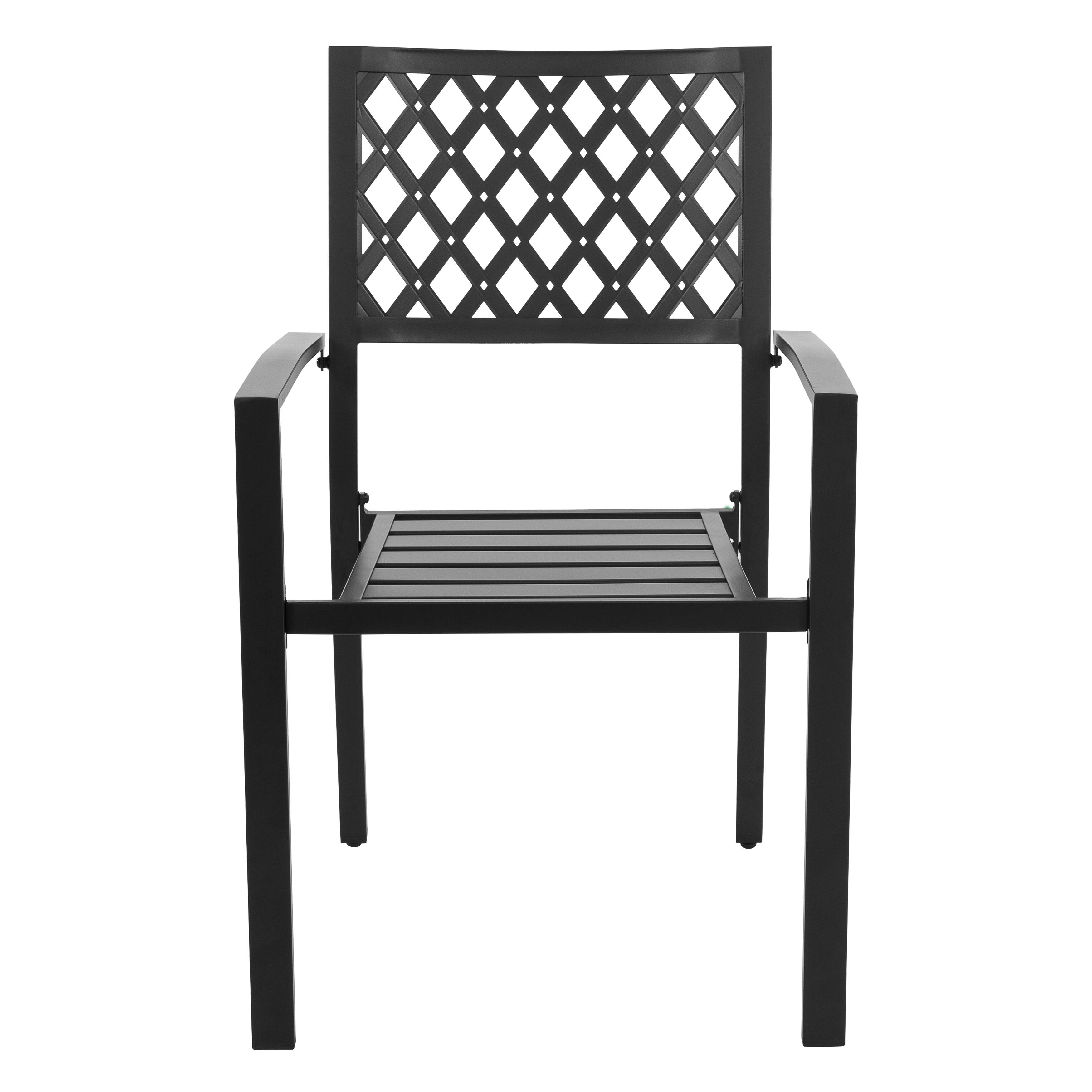 Alt View 3. Nuu Garden - Outdoor 2-Piece Patio Chair Set, Powder-coated Finish and Iron Frame - Black with Gold Speckles.