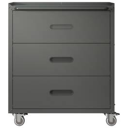 ALEXOUN - Heavy-Duty Metal Storage Cabinet with Wheels,3 Drawer Tool Cabinet,Simple Design & Easy to Use for Garage, Office, Home - Black