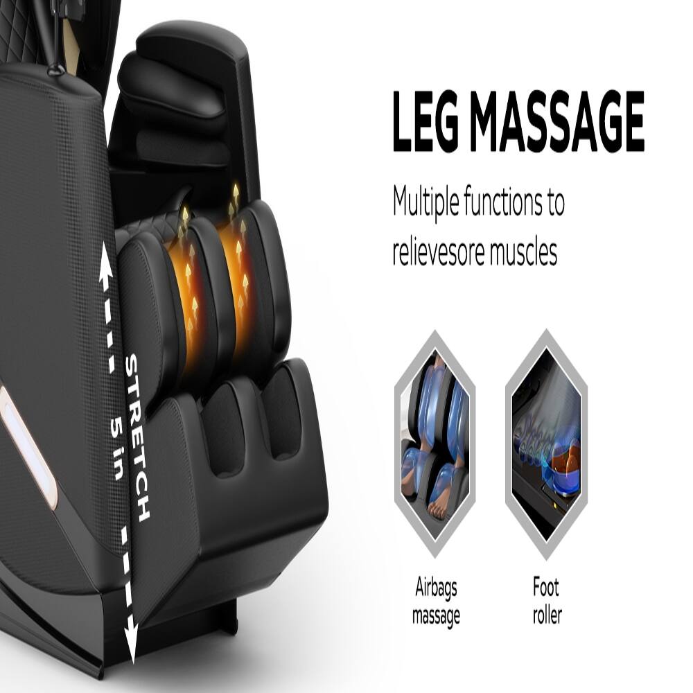 5 STRETCH in LEG MASSAGE

Multiple functions to relieve sore muscles

Airbags massage

Foot roller